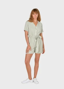 Klitmoller Collective Jumpsuits-Marna short jumpsuit - Sage Black