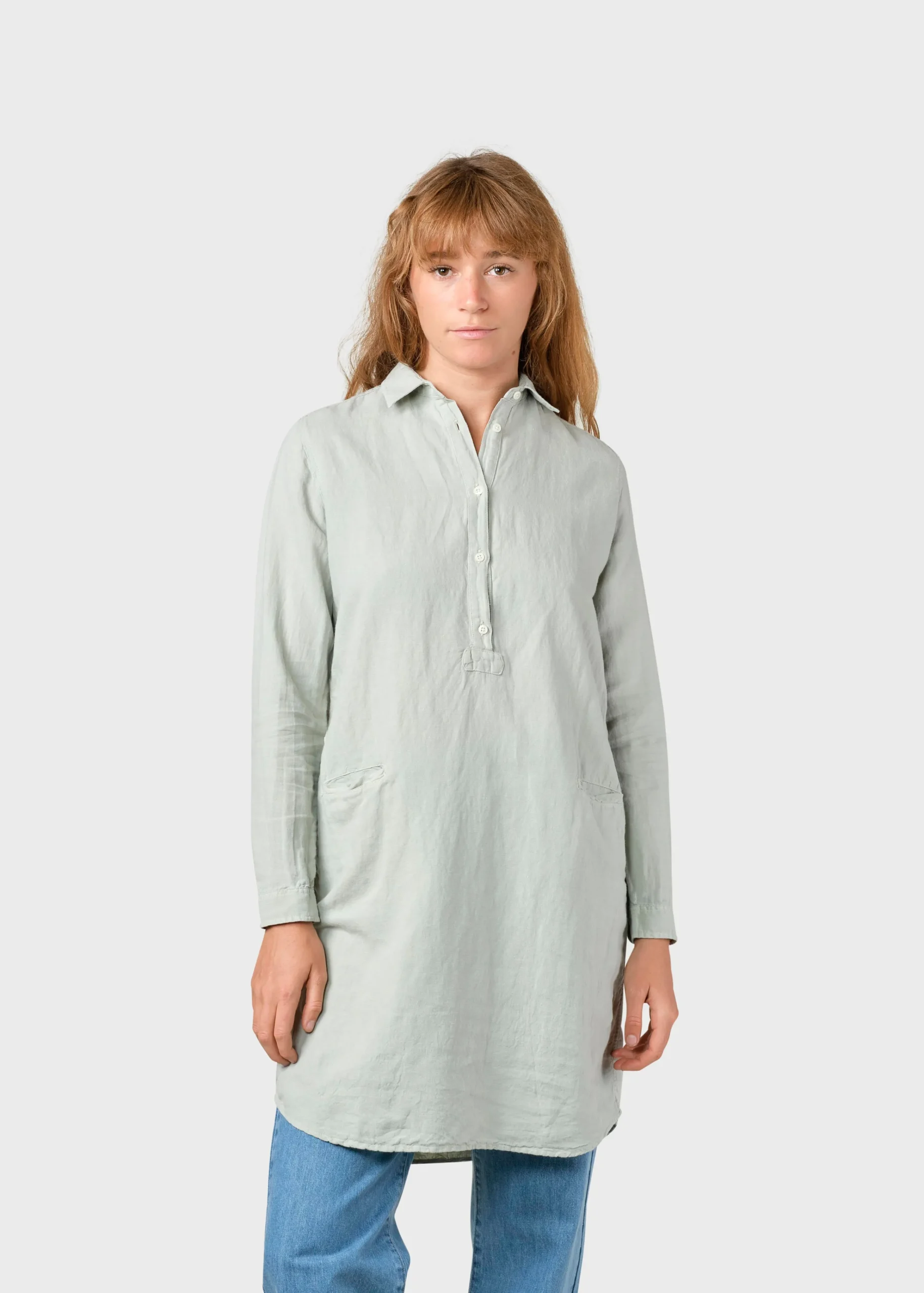 Klitmoller Collective Hemden-Mathilde linen shirt - Sage White