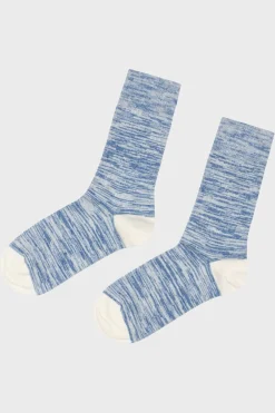 Klitmoller Collective Accessories-Melange cotton sock - Heaven Navy