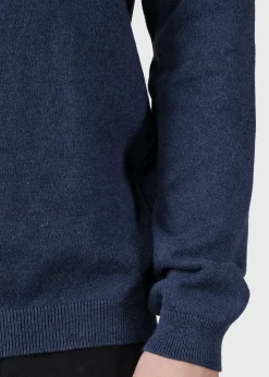 Klitmoller Collective Strick-Mens basic cotton knit - Deep blue Black
