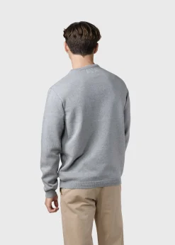 Klitmoller Collective Strick-Mens basic cotton knit - Light grey Black
