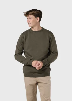 Klitmoller Collective Strick-Mens basic cotton knit - Olive Black