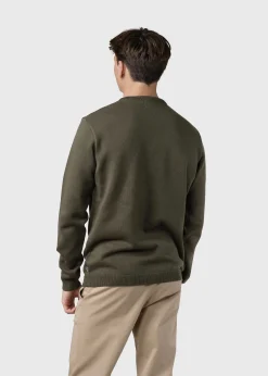 Klitmoller Collective Strick-Mens basic cotton knit - Olive Black