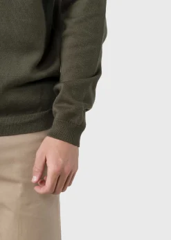 Klitmoller Collective Strick-Mens basic cotton knit - Olive Black