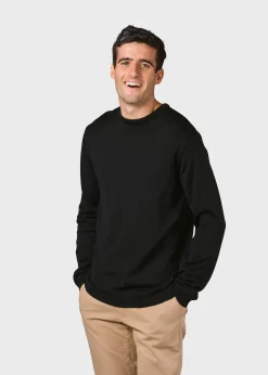 Klitmoller Collective Strick-Mens basic merino knit - Black Navy