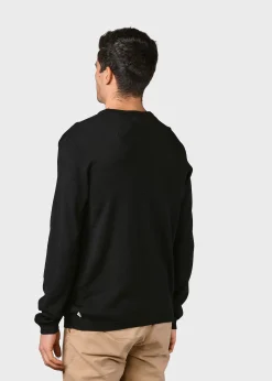 Klitmoller Collective Strick-Mens basic merino knit - Black Navy