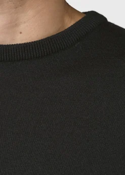 Klitmoller Collective Strick-Mens basic merino knit - Black Navy
