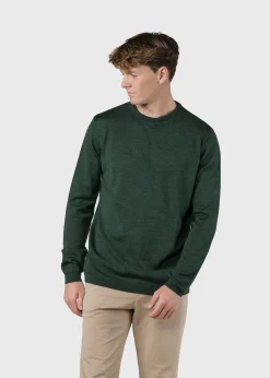 Klitmoller Collective Strick-Mens basic merino knit - Moss Green Navy