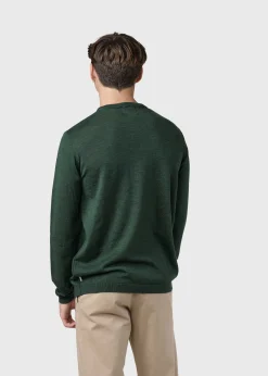 Klitmoller Collective Strick-Mens basic merino knit - Moss Green Navy