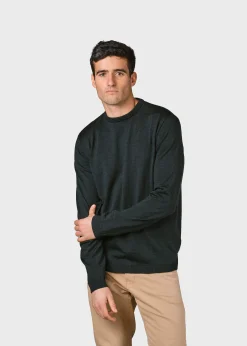 Klitmoller Collective Strick-Mens basic merino knit - Olive Navy