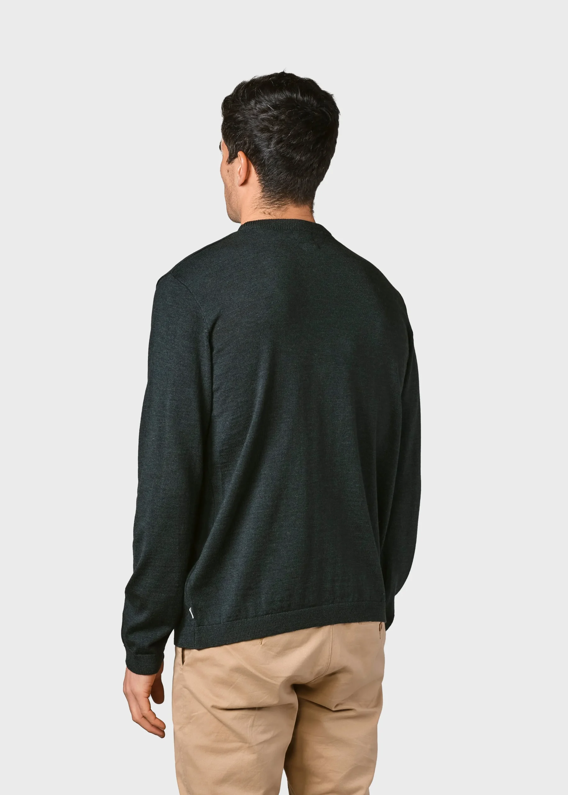 Klitmoller Collective Strick-Mens basic merino knit - Olive Navy