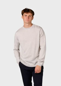 Klitmoller Collective Strick-Mens basic merino knit - Pastel grey Navy