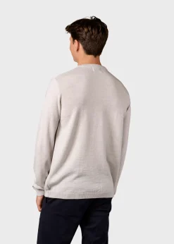 Klitmoller Collective Strick-Mens basic merino knit - Pastel grey Navy