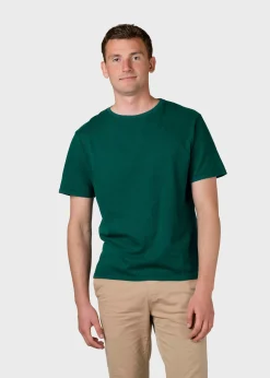 Klitmoller Collective T-shirts-Mens boxy tee - Moss Green White
