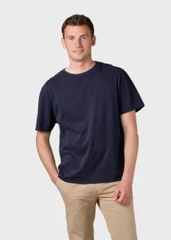 Klitmoller Collective T-shirts-Mens boxy tee - Navy White
