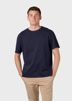 Klitmoller Collective T-shirts-Mens boxy tee - Navy White