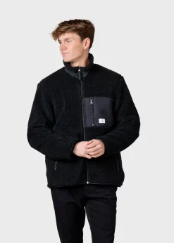 Klitmoller Collective Fleece-Mens fleece jacket - Black Pastelgrey