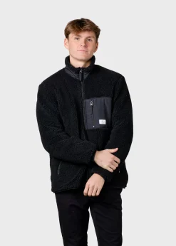 Klitmoller Collective Fleece-Mens fleece jacket - Black Pastelgrey