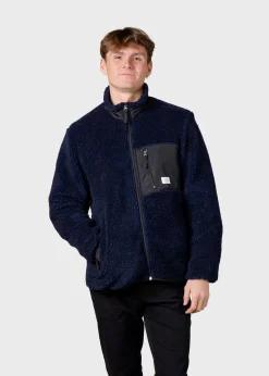 Klitmoller Collective Fleece-Mens fleece jacket - Navy Pastelgrey