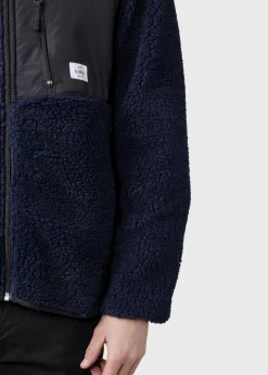 Klitmoller Collective Fleece-Mens fleece jacket - Navy Pastelgrey