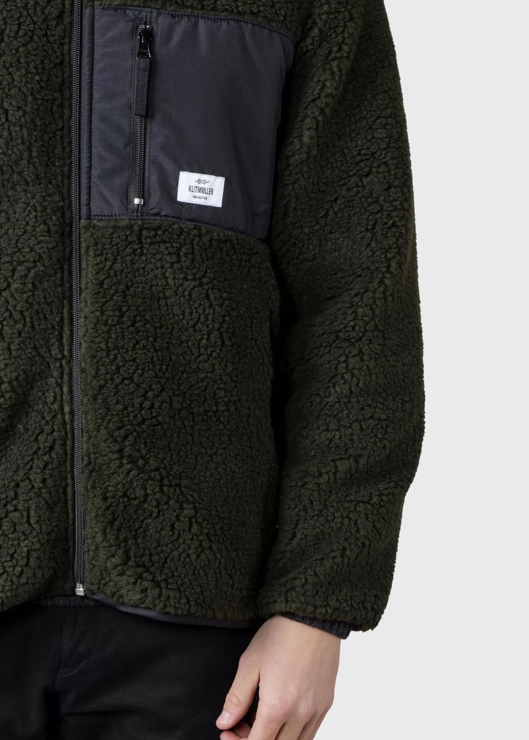 Klitmoller Collective Fleece-Mens fleece jacket - Olive Pastelgrey
