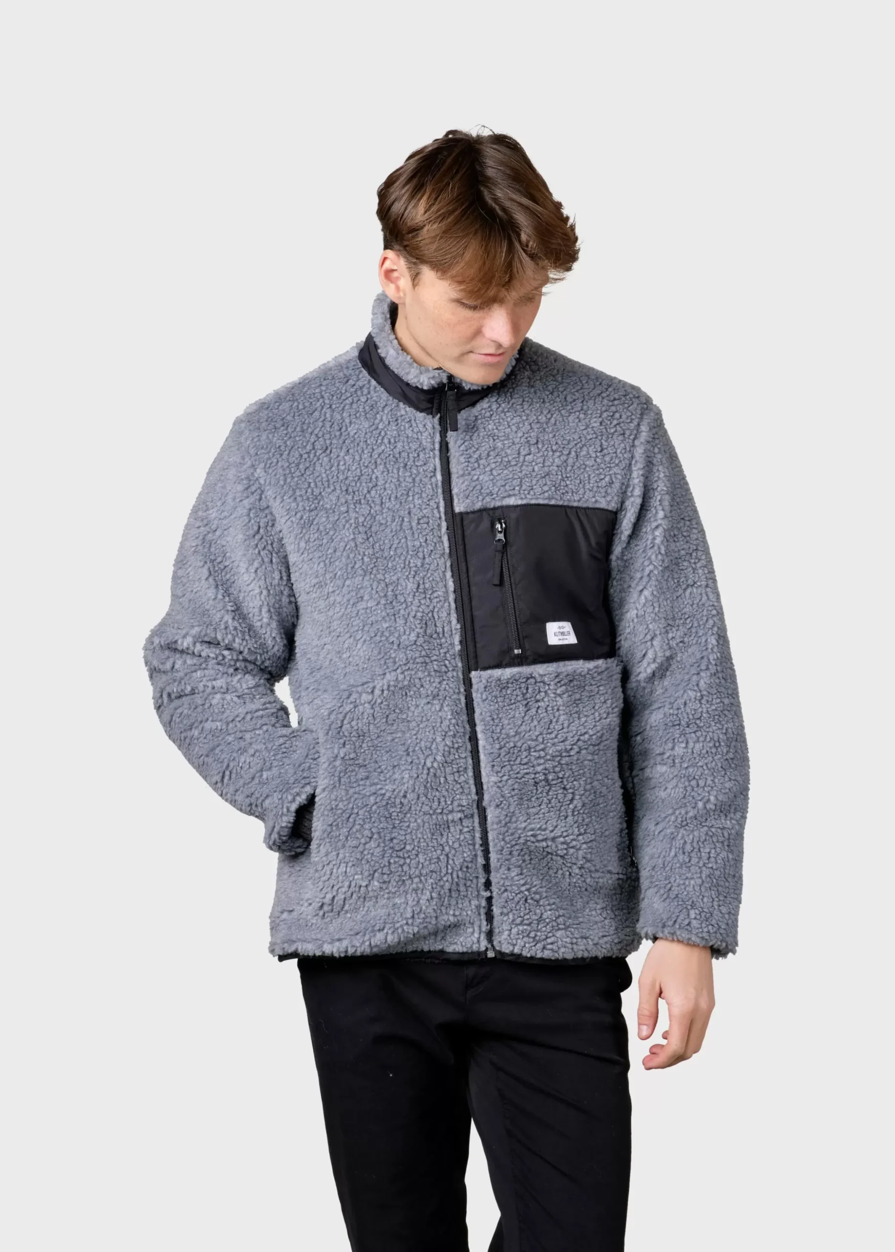 Klitmoller Collective Fleece-Mens fleece jacket - Pastel grey Pastelgrey