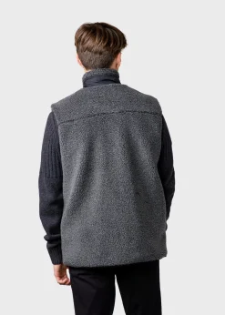 Klitmoller Collective Fleece-Mens fleece vest - Grey Black