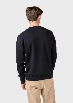Klitmoller Collective Sweatshirts-Mens logo crew - Black Ocean