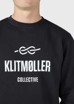 Klitmoller Collective Sweatshirts-Mens logo crew - Black Ocean