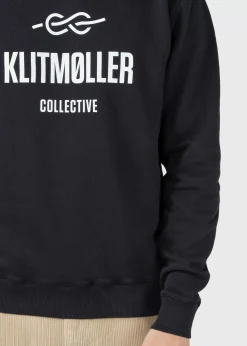 Klitmoller Collective Sweatshirts-Mens logo crew - Black Ocean