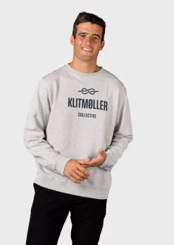 Klitmoller Collective Sweatshirts-Mens logo crew - Grey melange Ocean