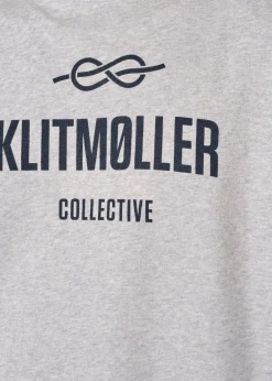 Klitmoller Collective Sweatshirts-Mens logo crew - Grey melange Ocean