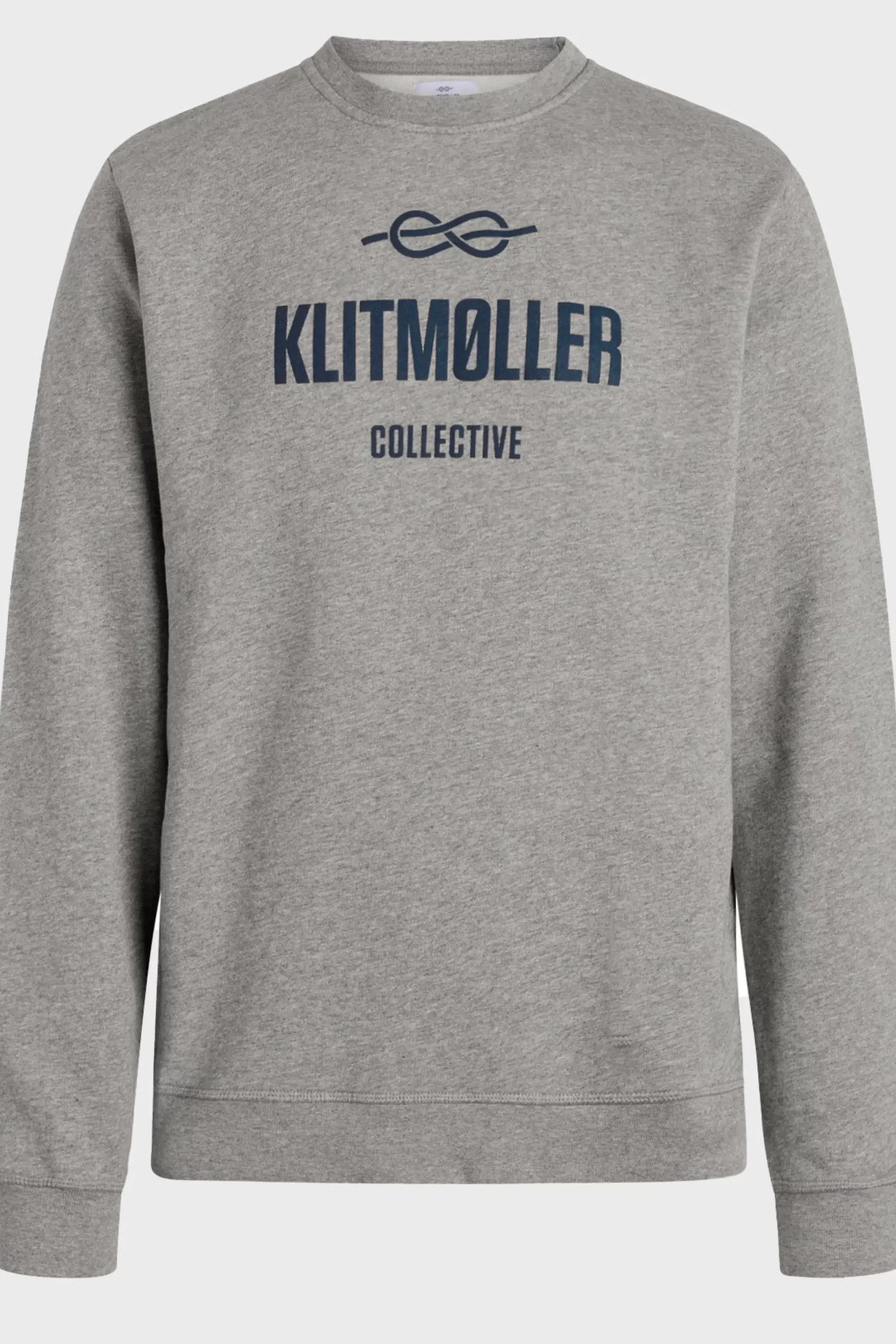 Klitmoller Collective Sweatshirts-Mens logo crew - Grey melange Ocean