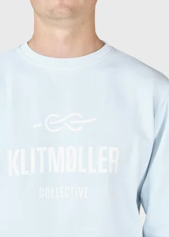 Klitmoller Collective Sweatshirts-Mens logo crew - Light blue Ocean