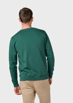 Klitmoller Collective Sweatshirts-Mens logo crew - Moss Green Ocean