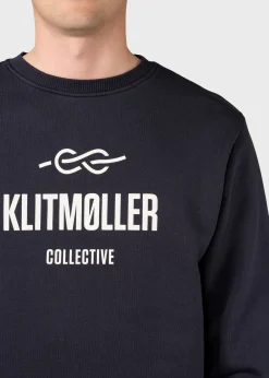 Klitmoller Collective Sweatshirts-Mens logo crew - Navy Ocean