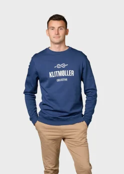 Klitmoller Collective Sweatshirts-Mens logo crew - Ocean
