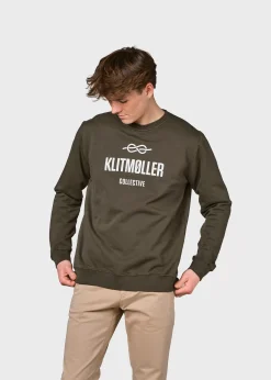 Klitmoller Collective Sweatshirts-Mens logo crew - Olive Ocean