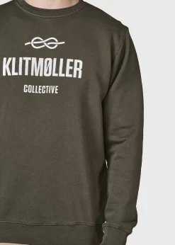 Klitmoller Collective Sweatshirts-Mens logo crew - Olive Ocean