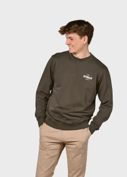 Klitmoller Collective Sweatshirts-Mens small logo crew - Olive Navy
