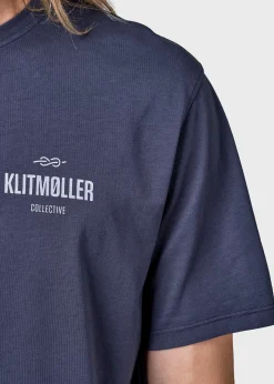 Klitmoller Collective T-shirts-Mens small logo tee - Navy Anthracite