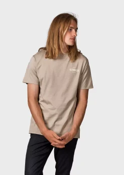 Klitmoller Collective T-shirts-Mens small logo tee - Sand Anthracite