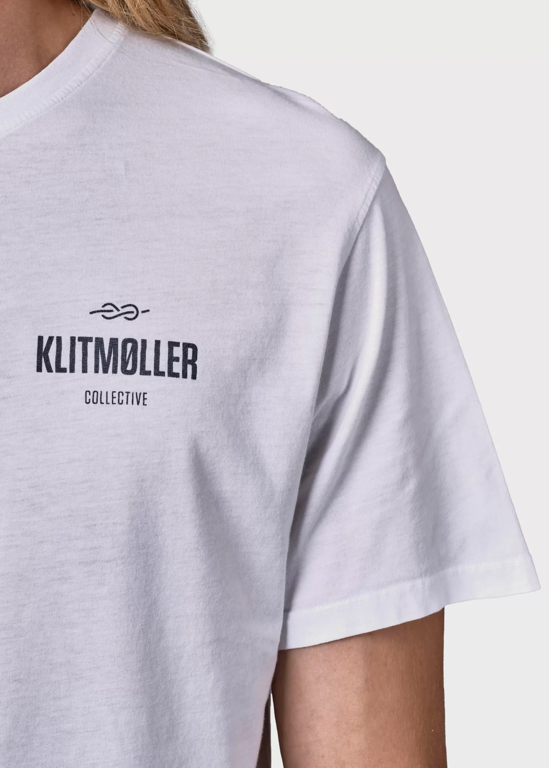 Klitmoller Collective T-shirts-Mens small logo tee - White Anthracite