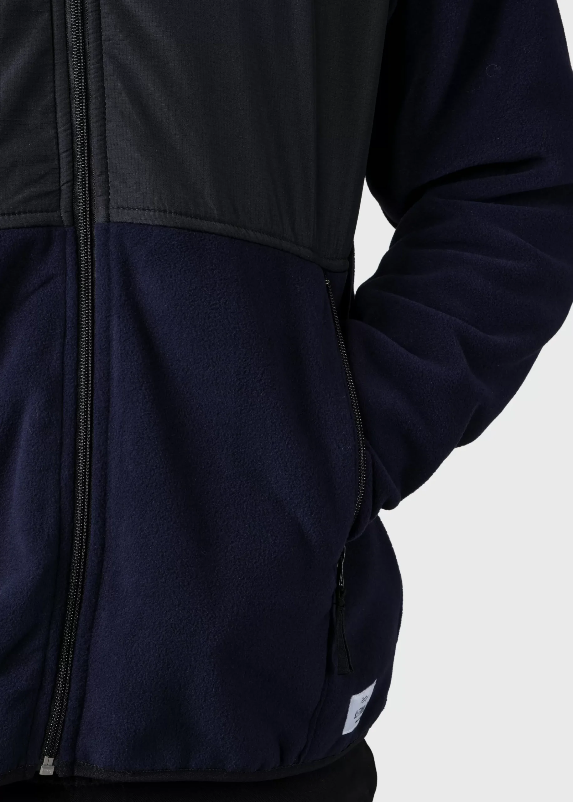 Klitmoller Collective Fleece-Midi fleece jacket - Black/navy Black/olive