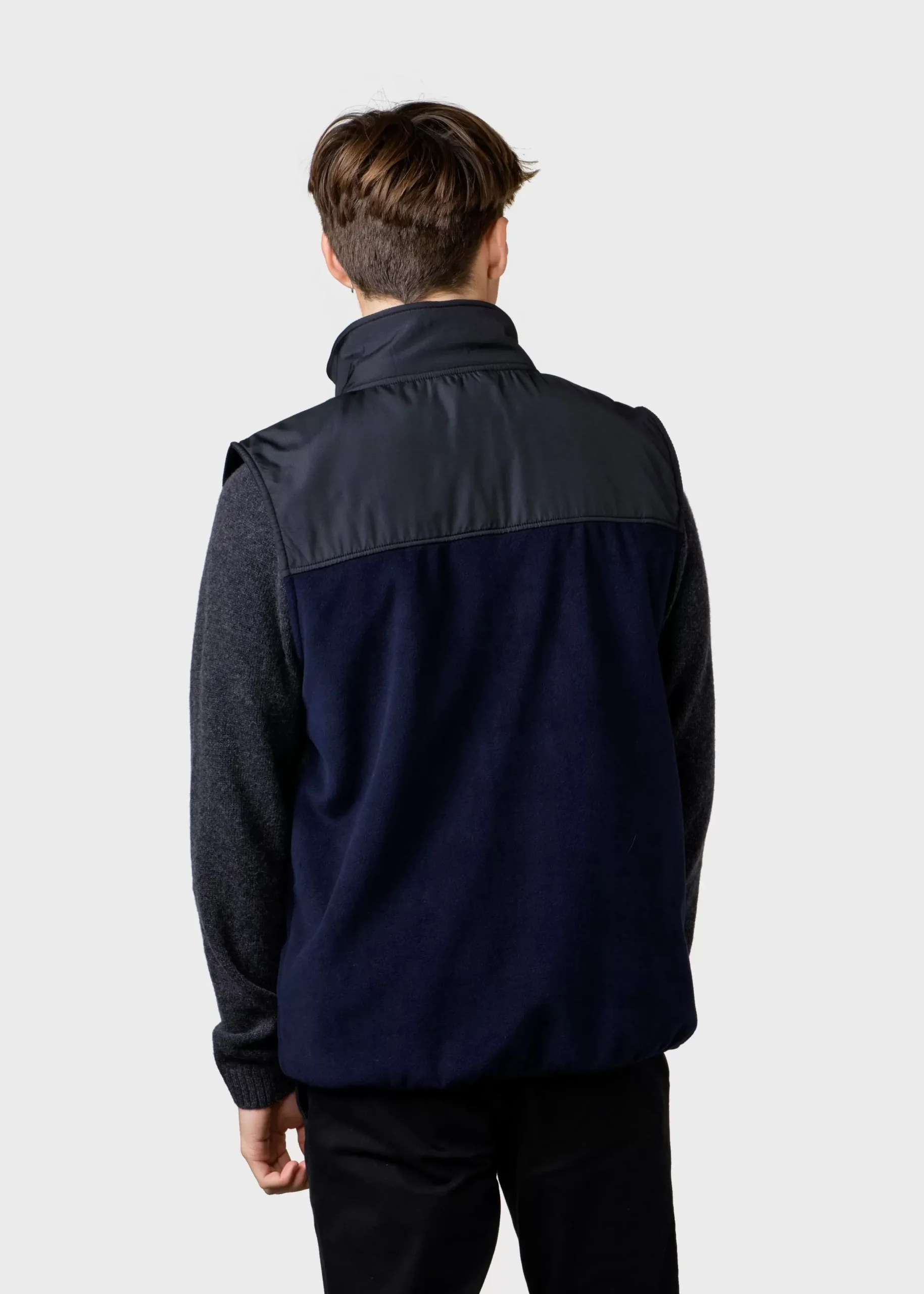Klitmoller Collective Fleece-Midi fleece vest - Black/navy