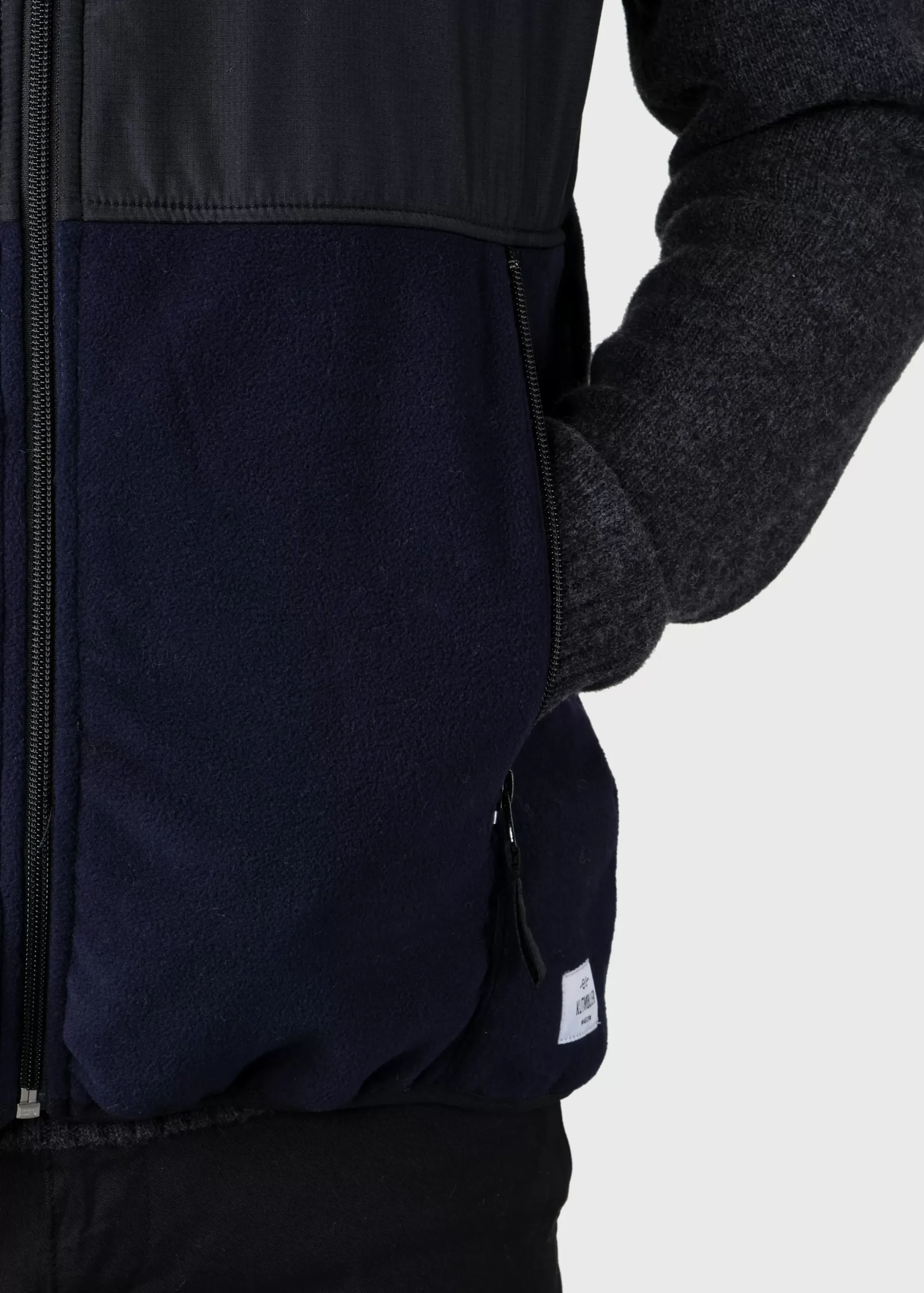 Klitmoller Collective Fleece-Midi fleece vest - Black/navy