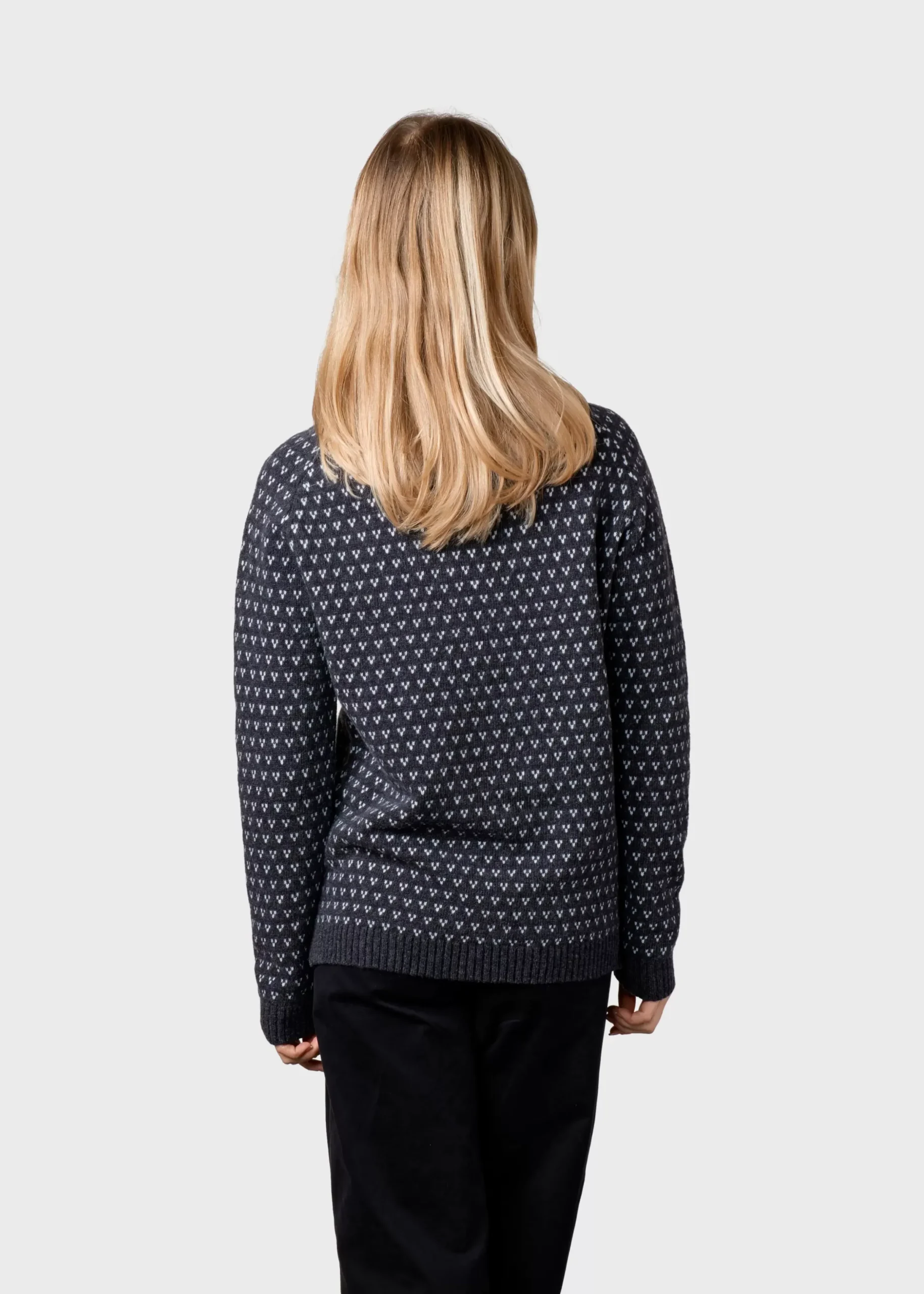Klitmoller Collective Strick-Mika knit - Anthracite/cream Cream/lightblue