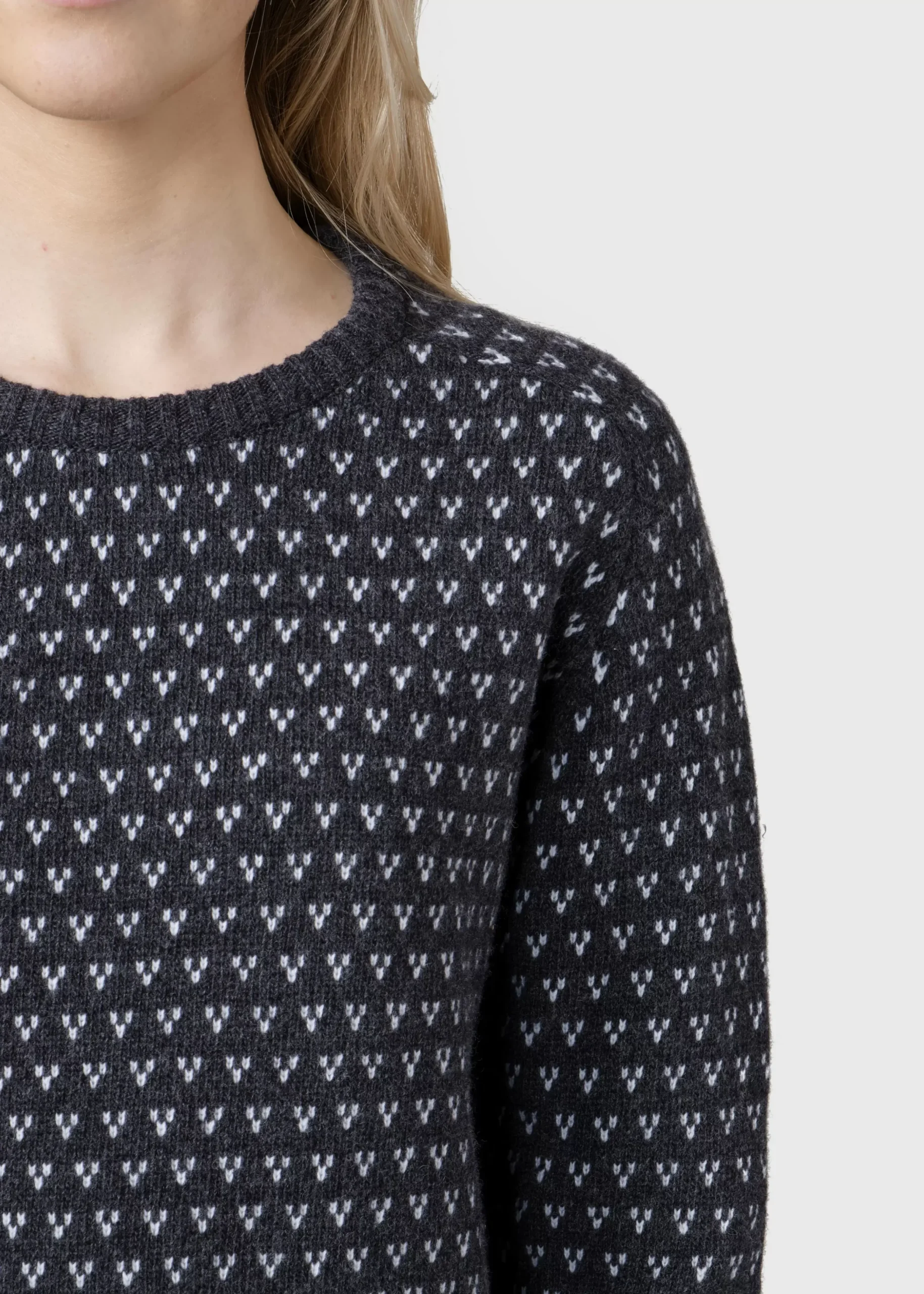 Klitmoller Collective Strick-Mika knit - Anthracite/cream Cream/lightblue