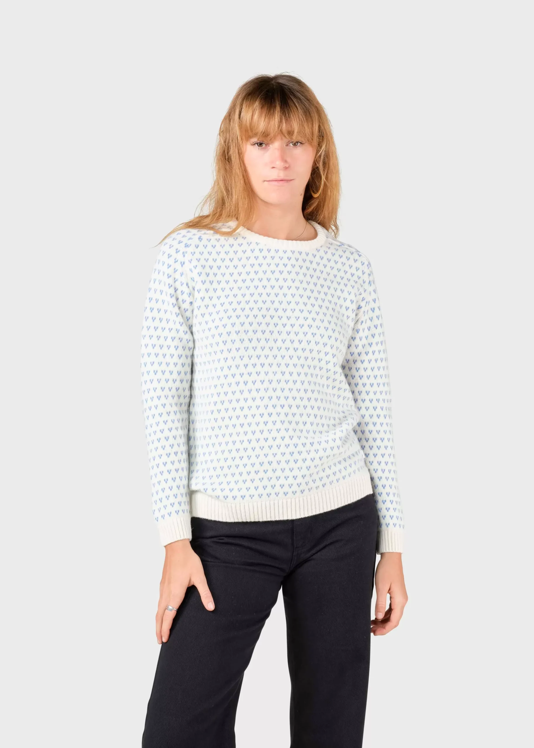 Klitmoller Collective Strick-Mika knit - Cream/light blue Cream/lightblue
