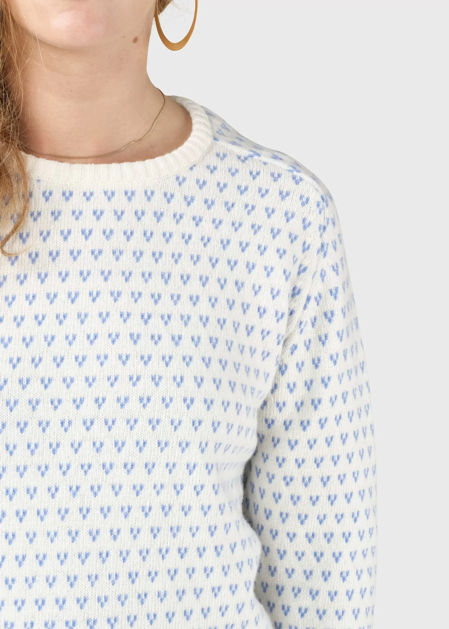 Klitmoller Collective Strick-Mika knit - Cream/light blue Cream/lightblue